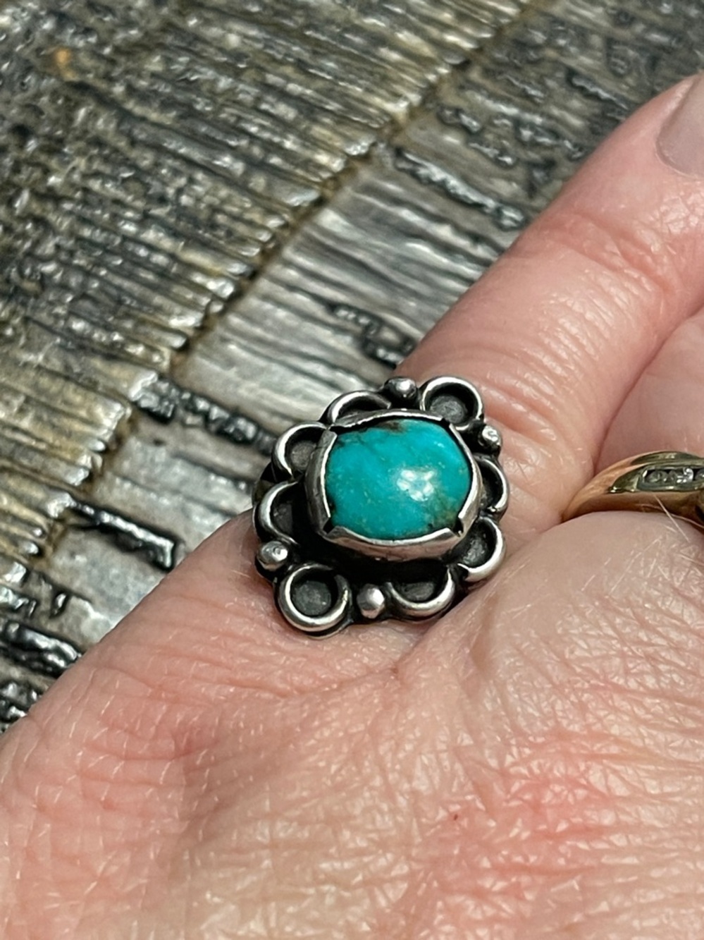 Navajo Sterling Silver & Turquoise Ring, Size 7